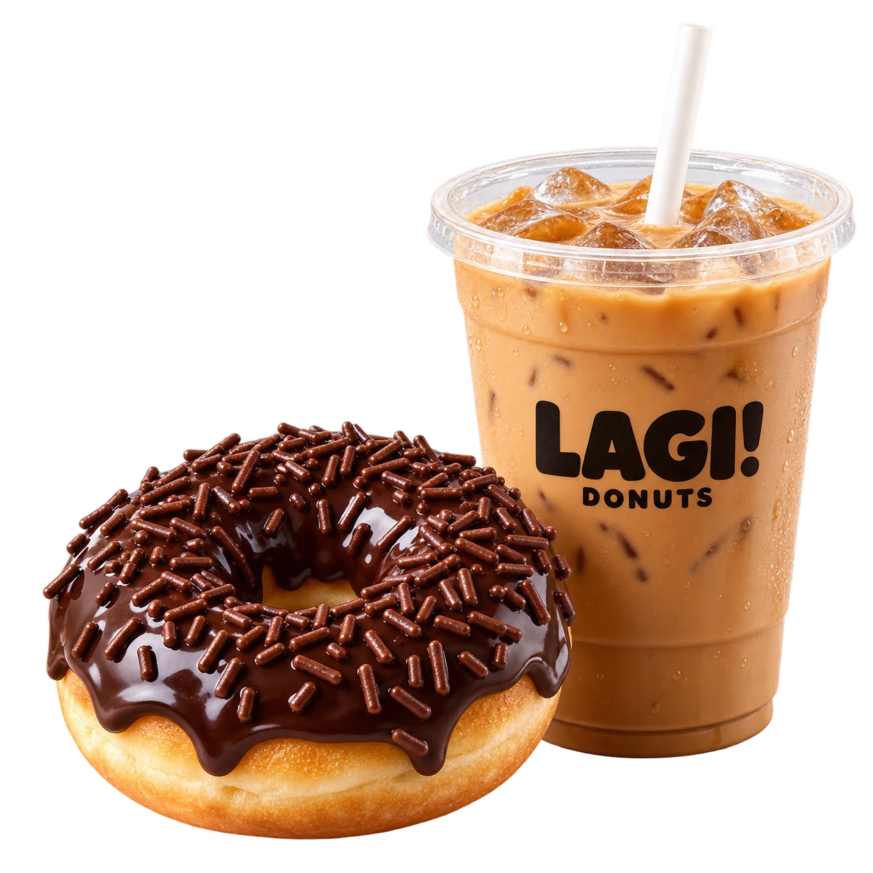 Donat cokelat dan es kopi LAGI!